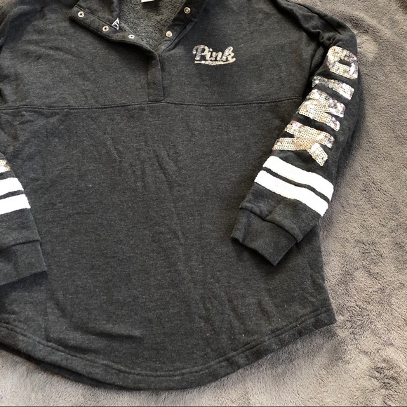 SOLD ❌ PINK VS Boyfriend Varsity Bling Pull Over - Picture 5 of 8